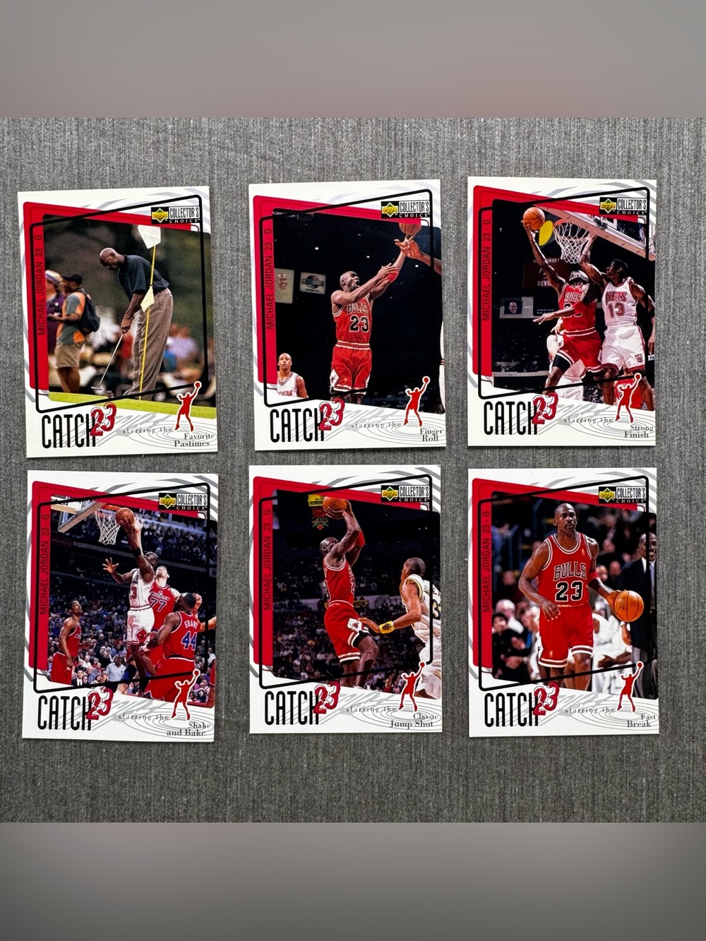 Michael Jordan 1997-98 Upper Deck Collector’s Choice Catch 23 Lot of 6 Bulls